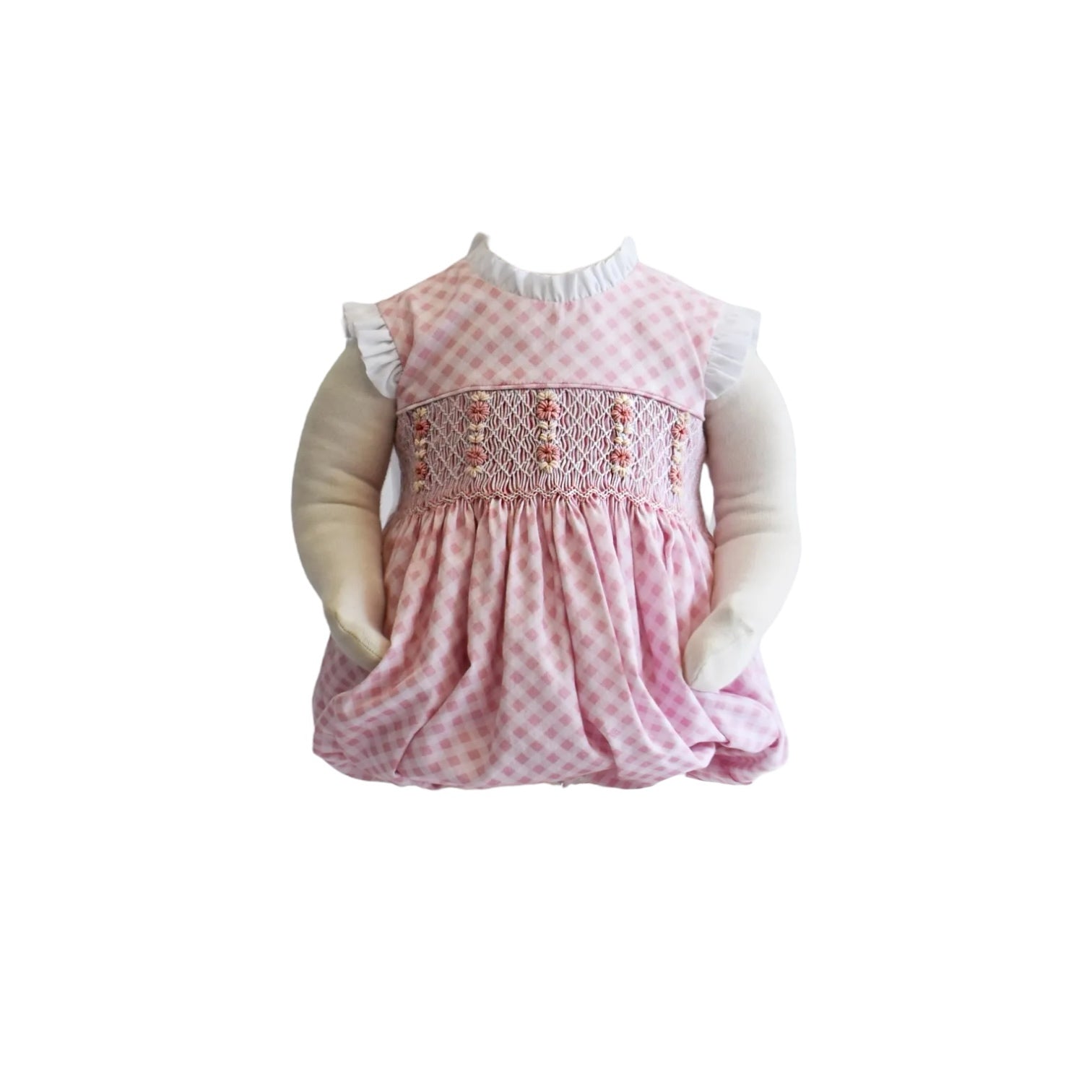 PREORDER Chloe Pink Gingham Handsmocked Bubble